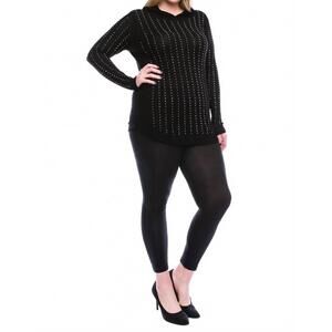 NEW VOCAL APPAREL studded thermal hoodie - plus size in black